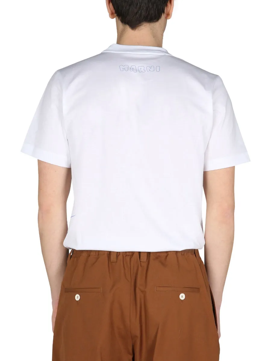 Marni Floral Printed Crewneck T-Shirt
