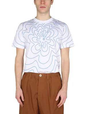 Marni Floral Printed Crewneck T-Shirt