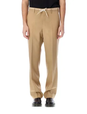 Marni Lace-Up Straight-Leg Trousers