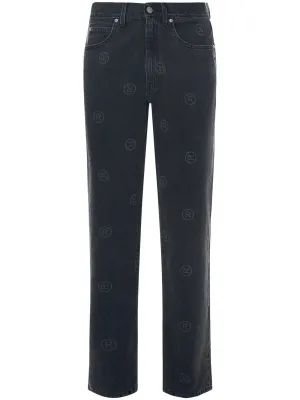 Martine Rose All-Over Logo Print Straight Leg Jeans