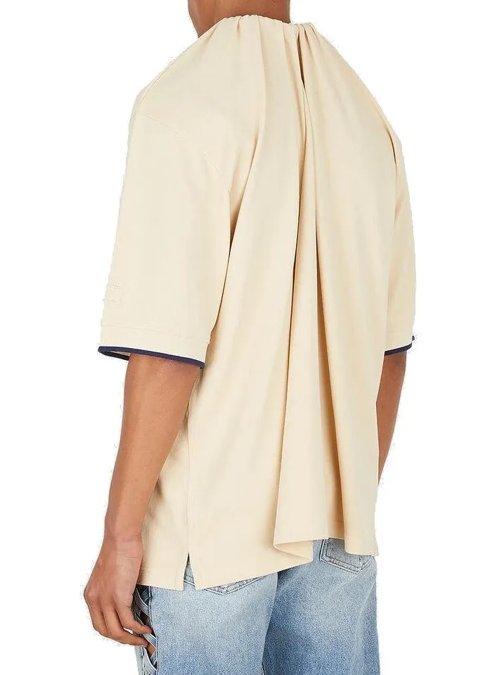 Martine Rose Logo Patch Tucked Neck Polo Shirt