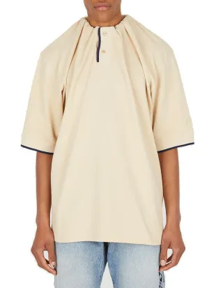 Martine Rose Logo Patch Tucked Neck Polo Shirt