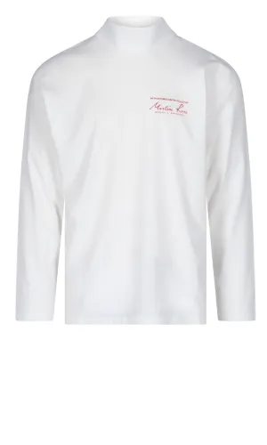Martine Rose Logo Printed Mock Neck T-Shirt