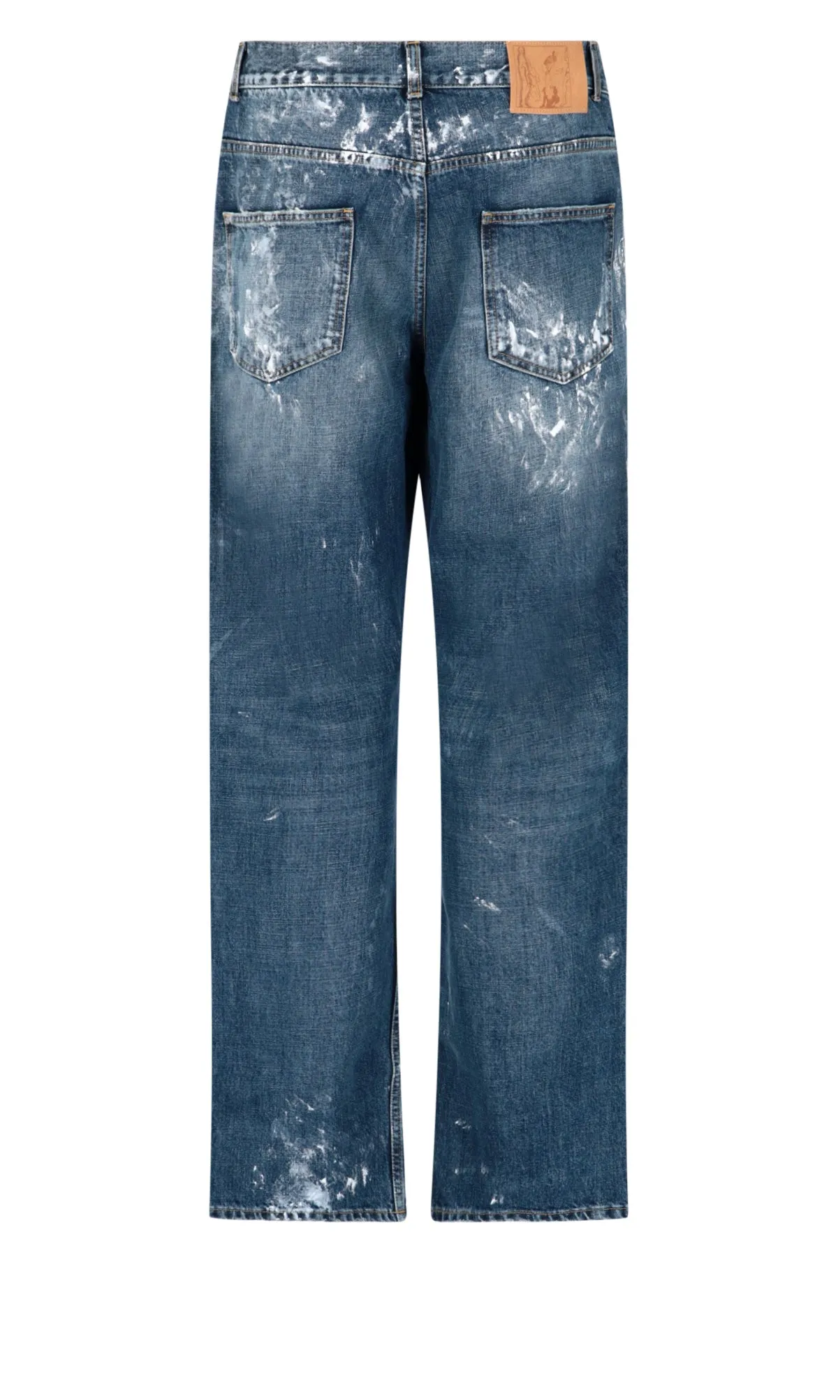 Martine Rose Paint-Printed Logo Patch Jeans