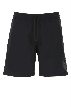 McQ Alexander McQueen Logo Patch Drawstring Swim Shorts