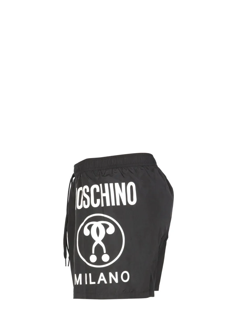 Moschino Double Question Mark Beach Shorts