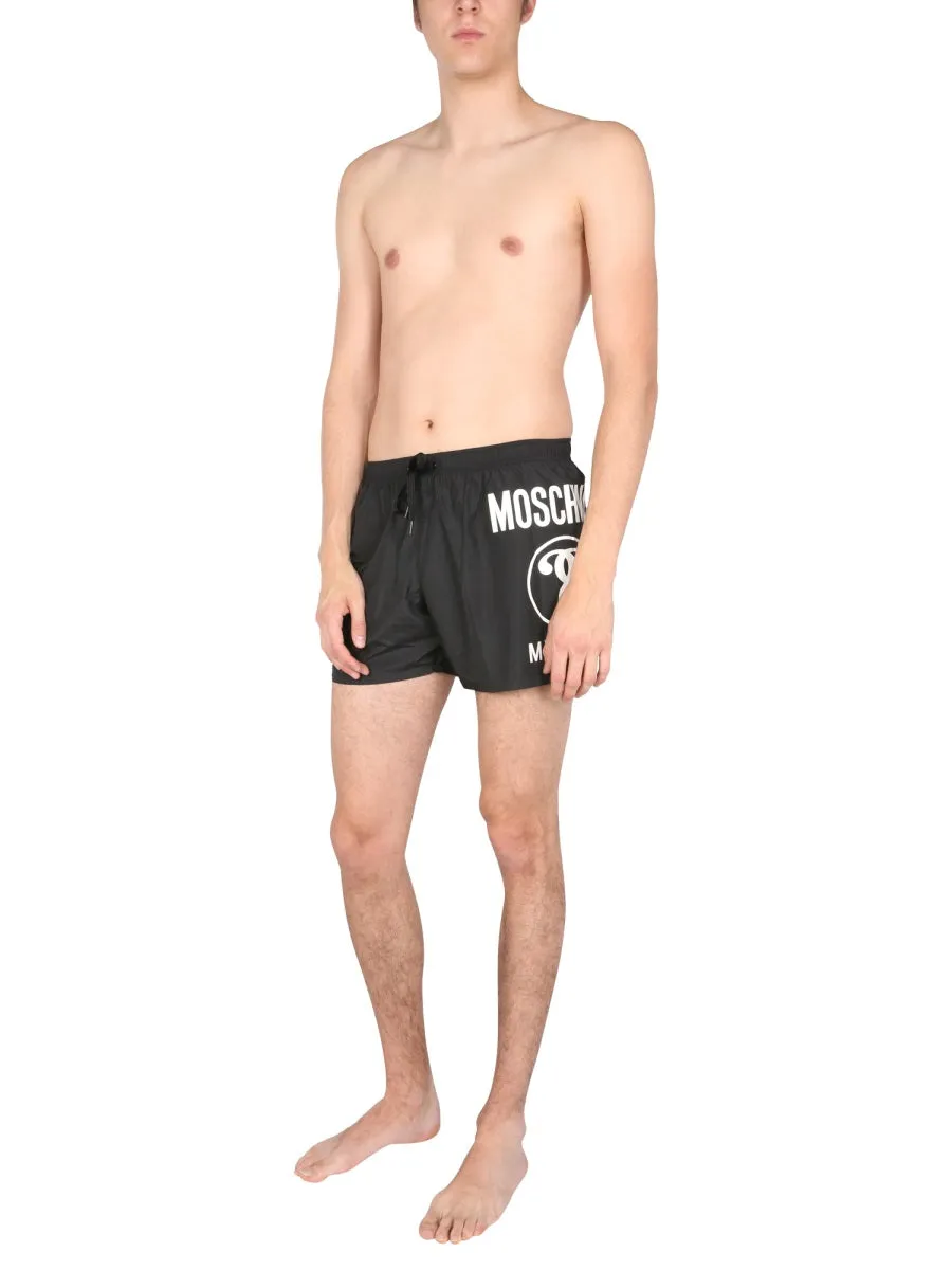 Moschino Double Question Mark Beach Shorts