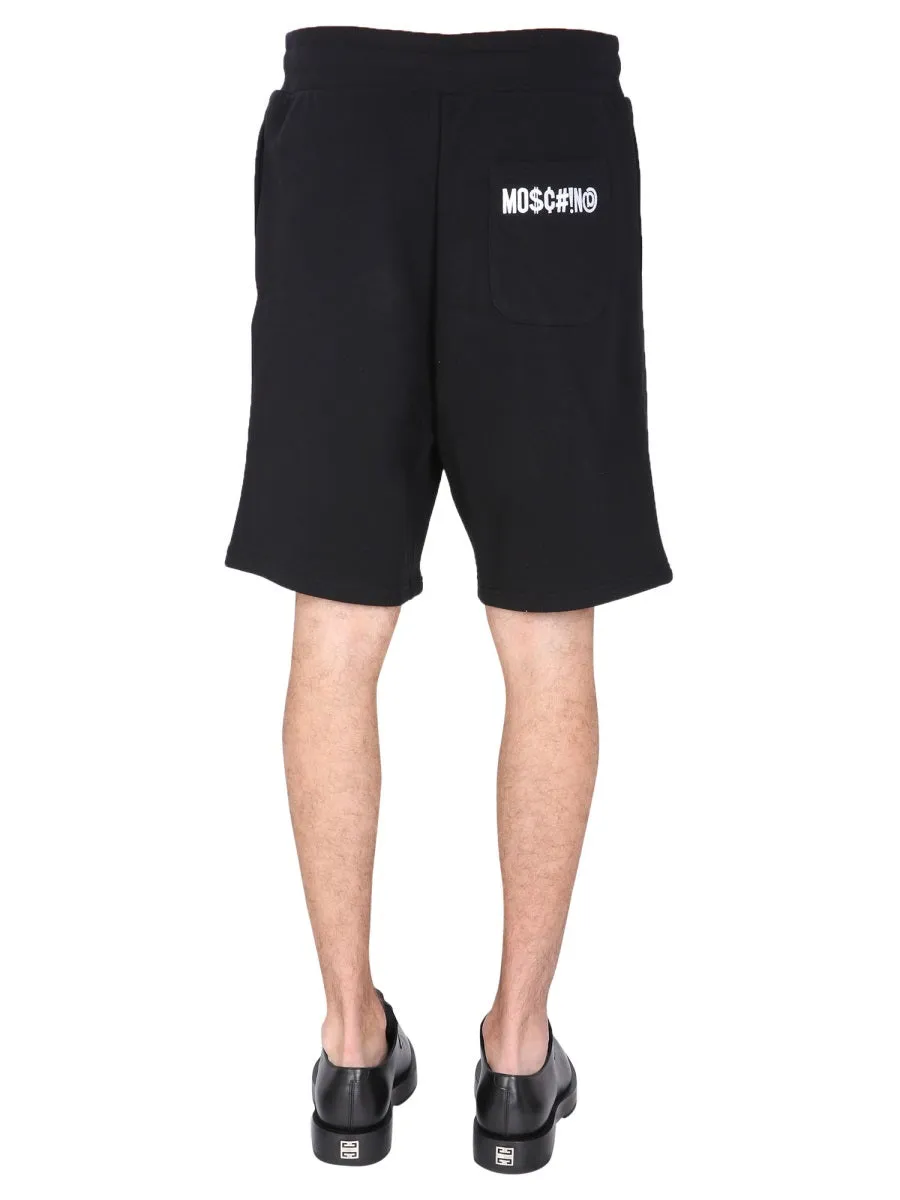 Moschino Logo Embroidered Sweat Shorts