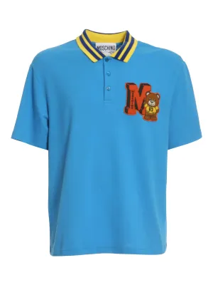 Moschino Logo Patch Straight Hem Polo Shirt