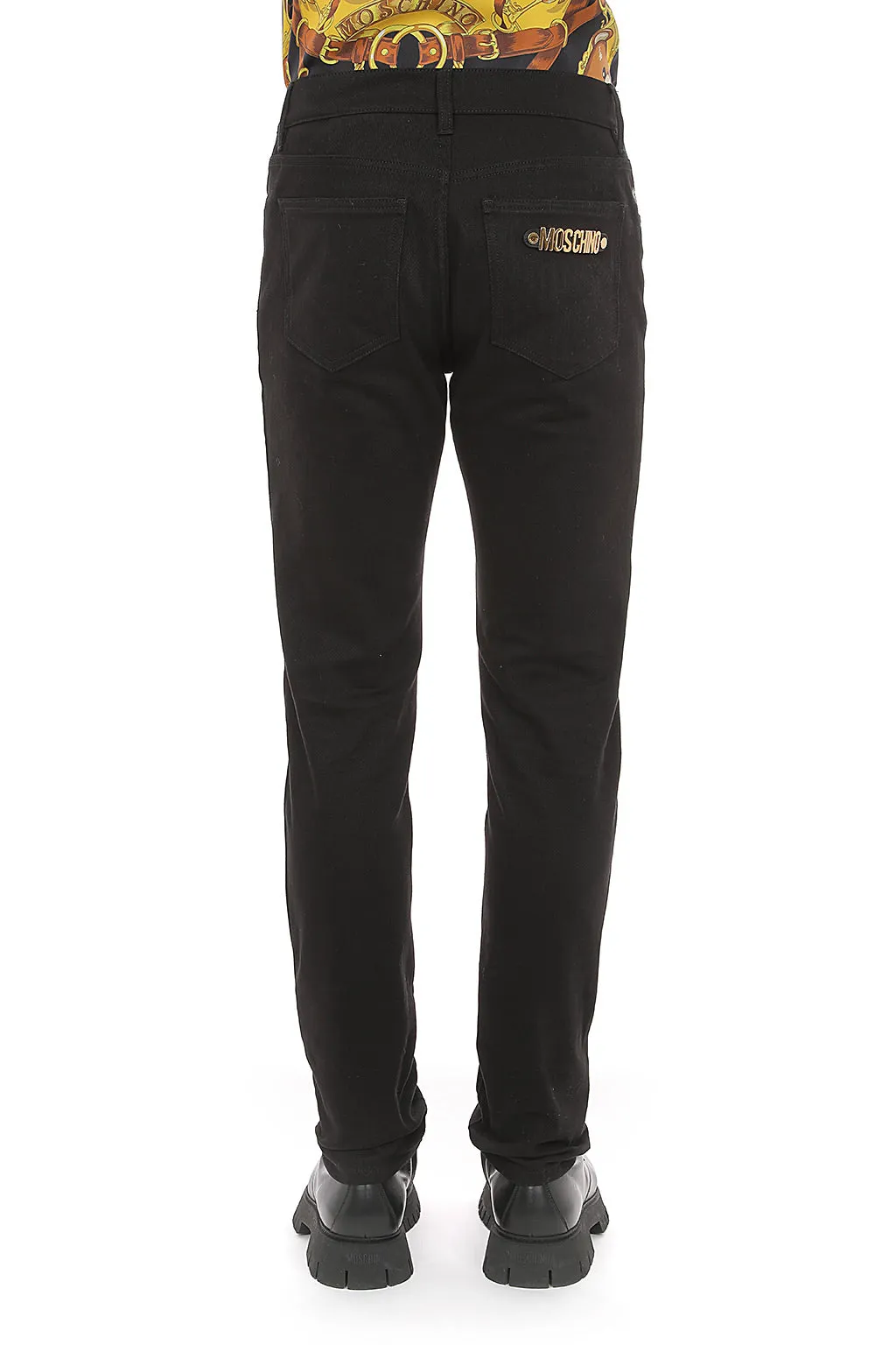 Moschino Logo Plaque Straight-Leg Jeans