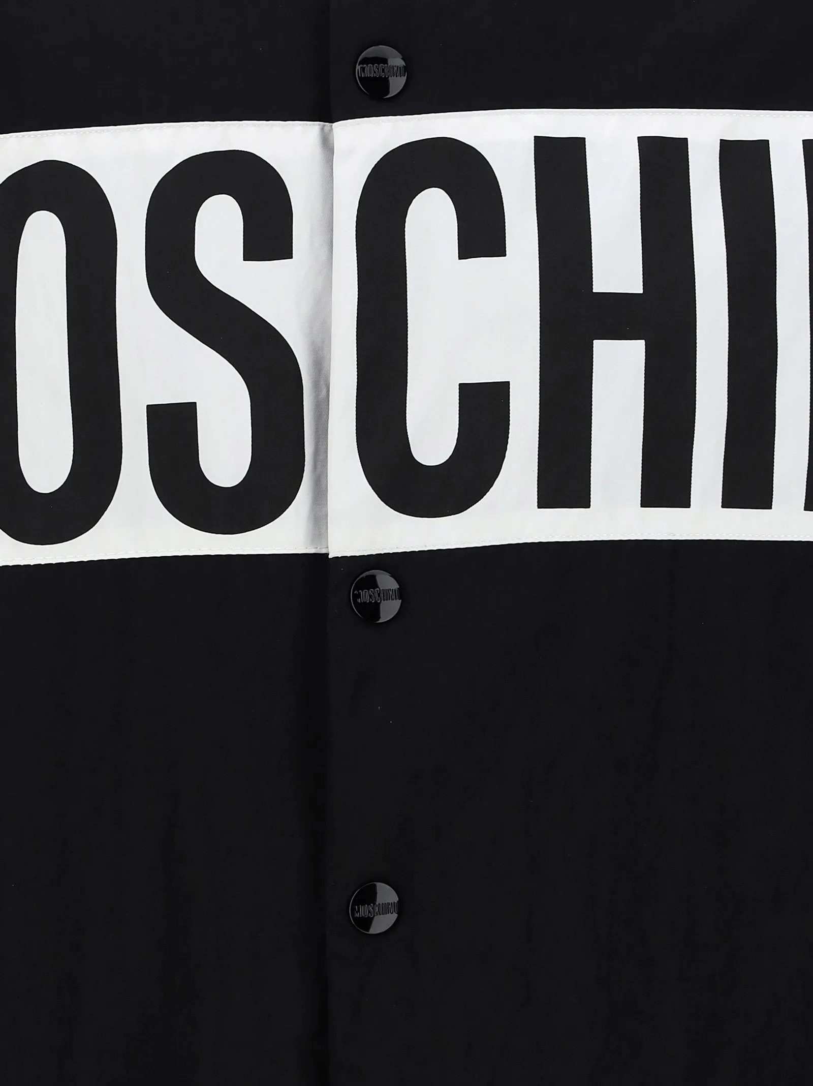Moschino Logo Print Buttoned Bomber Jacket