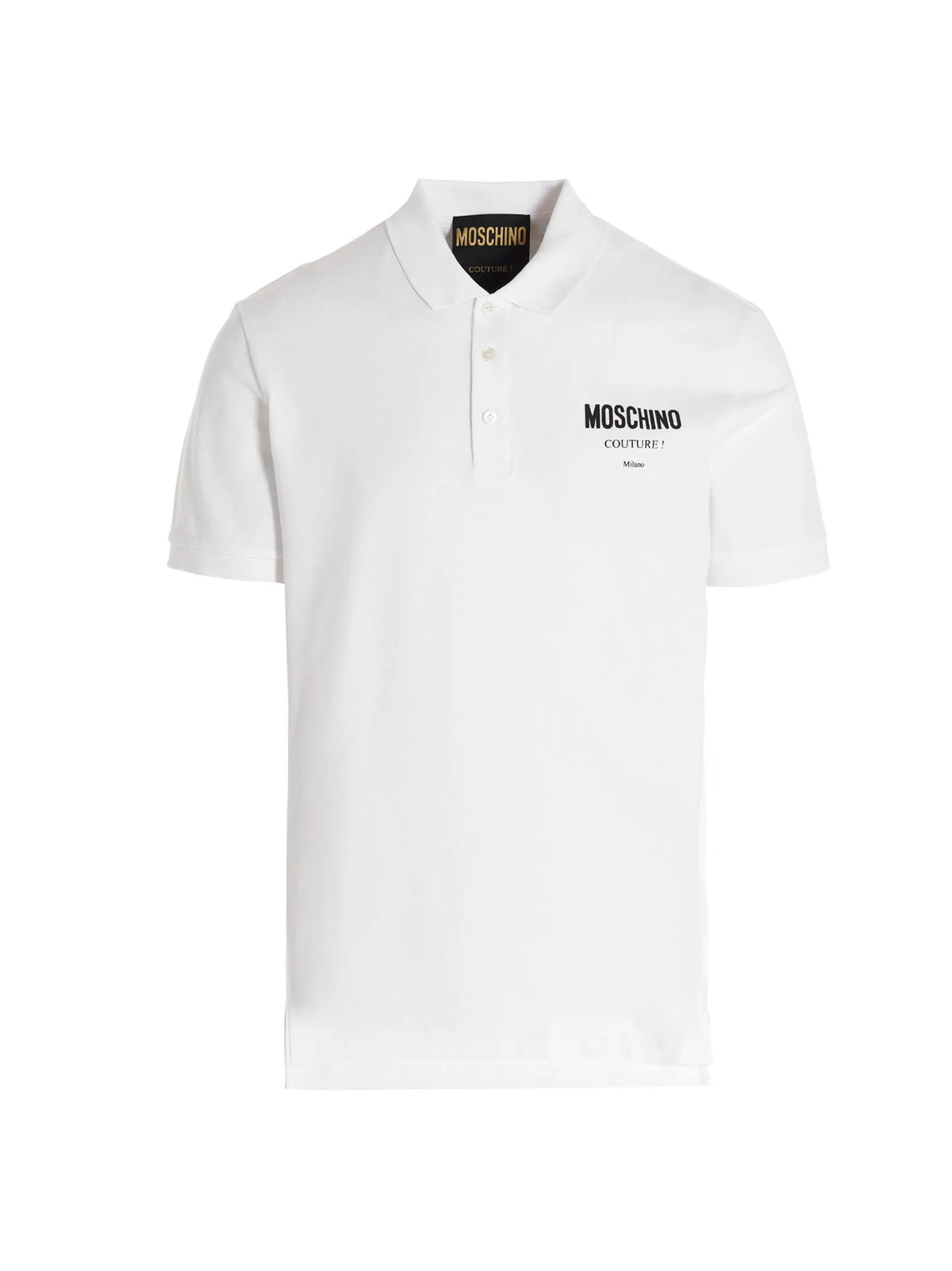 Moschino Logo Printed Straight Hem Polo Shirt