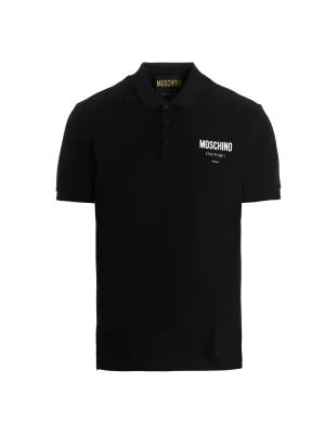 Moschino Logo Printed Straight Hem Polo Shirt