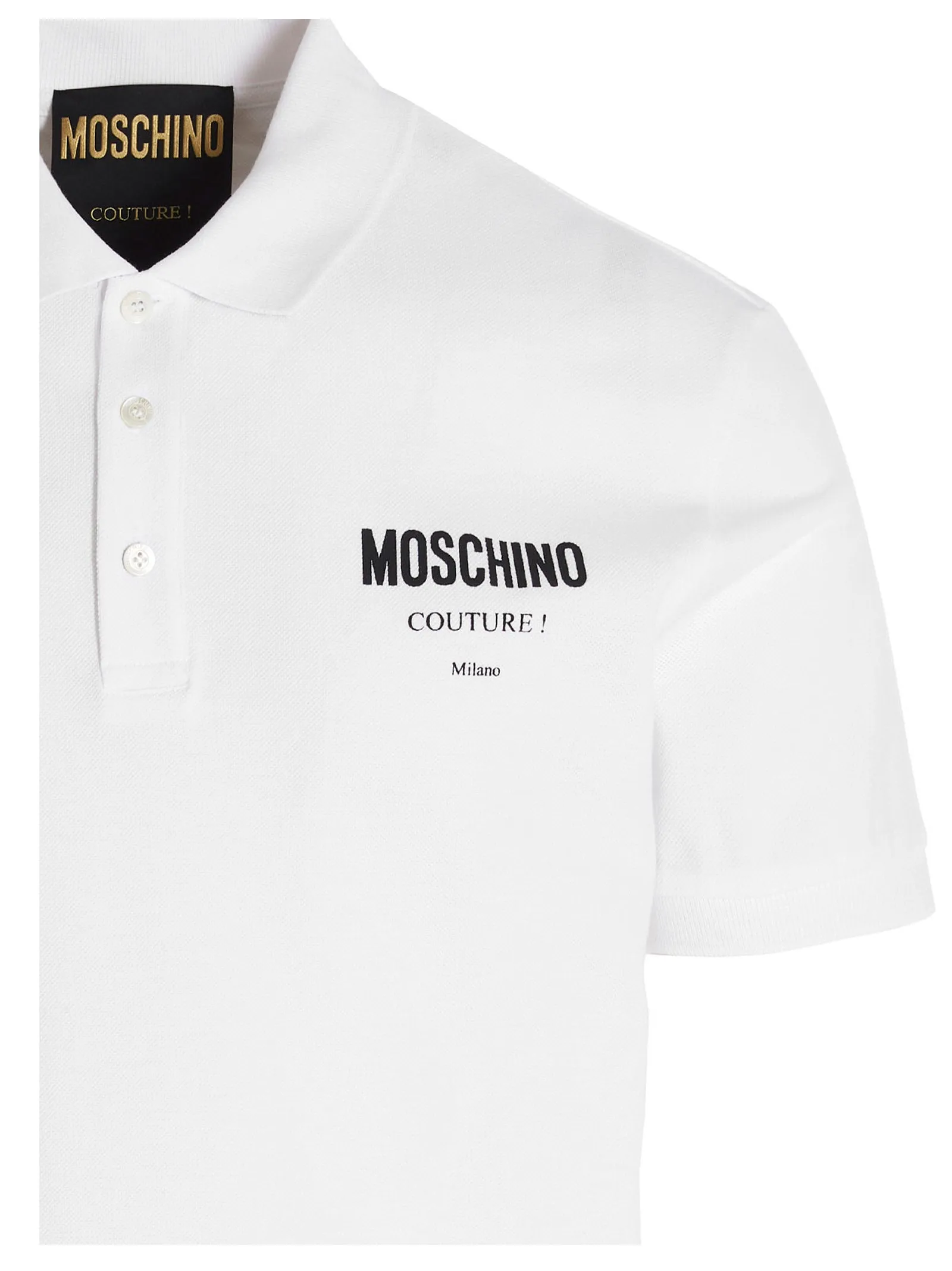 Moschino Logo Printed Straight Hem Polo Shirt