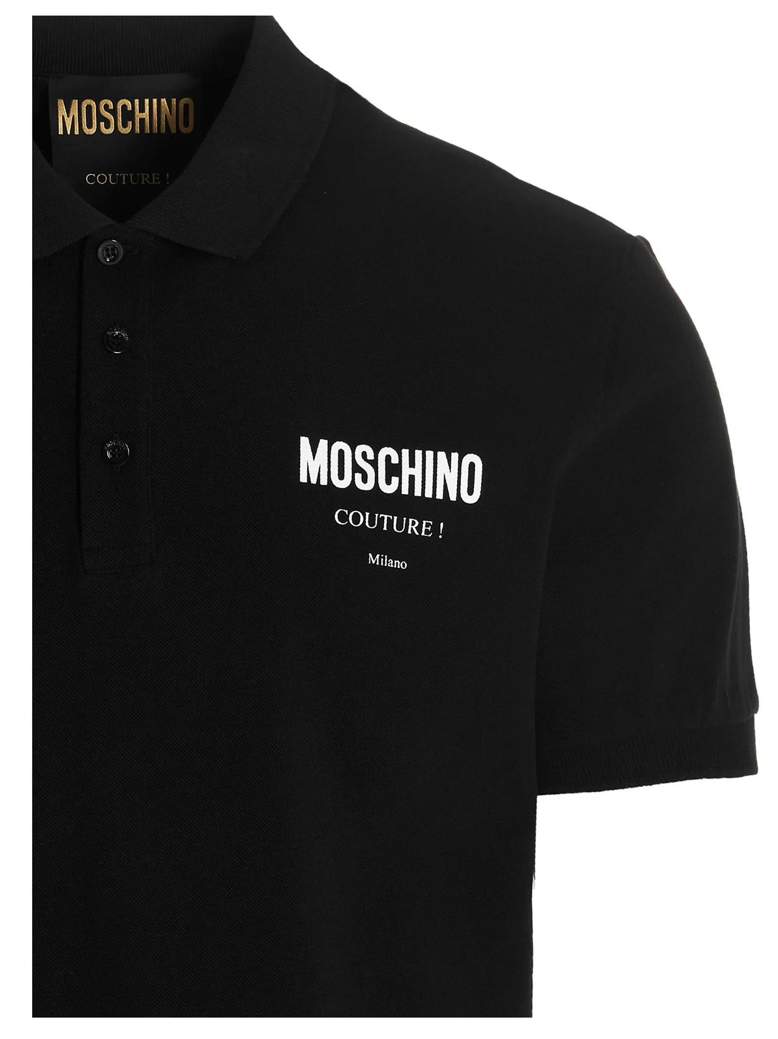 Moschino Logo Printed Straight Hem Polo Shirt