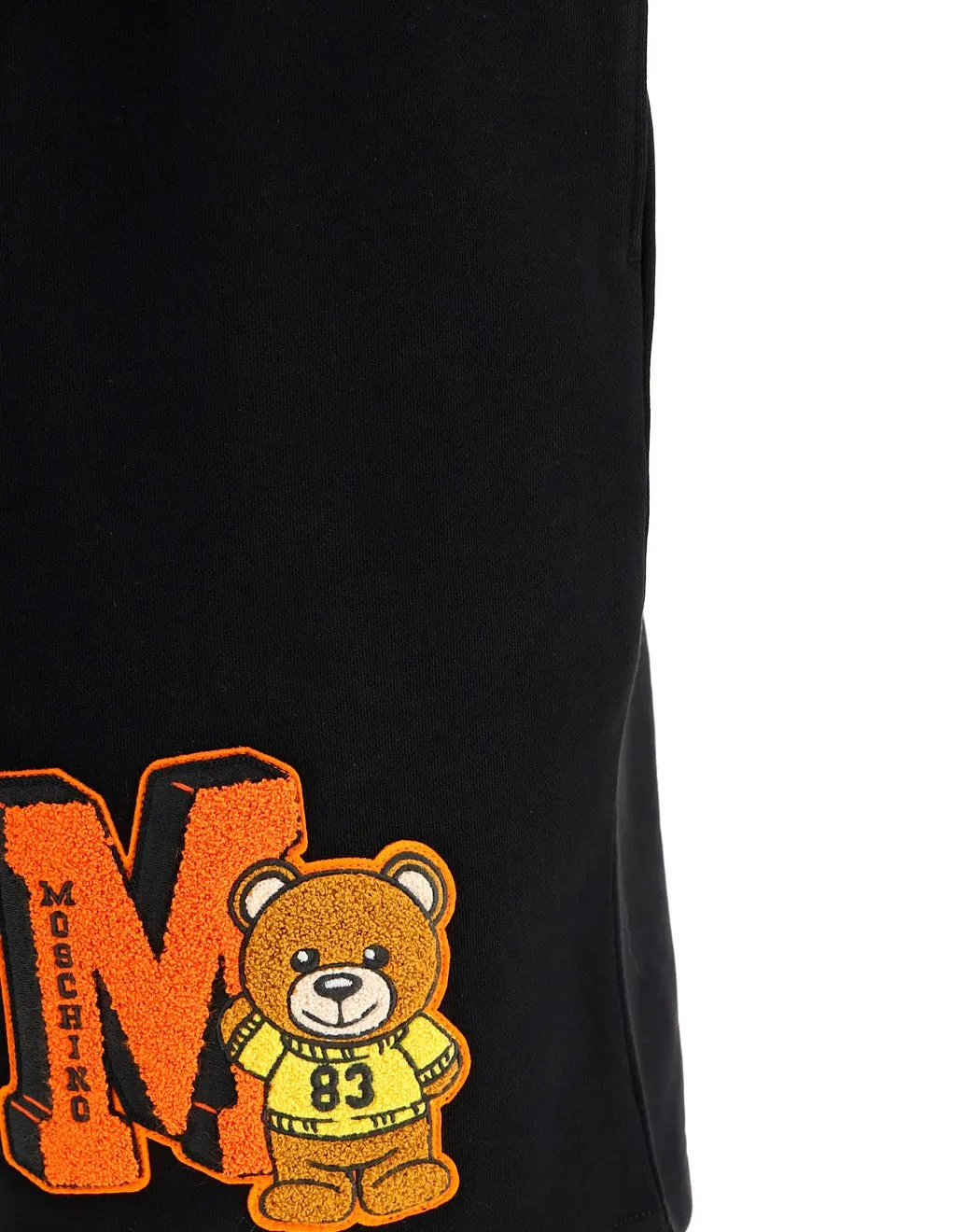 Moschino Striped Waistband Teddy Patch Shorts