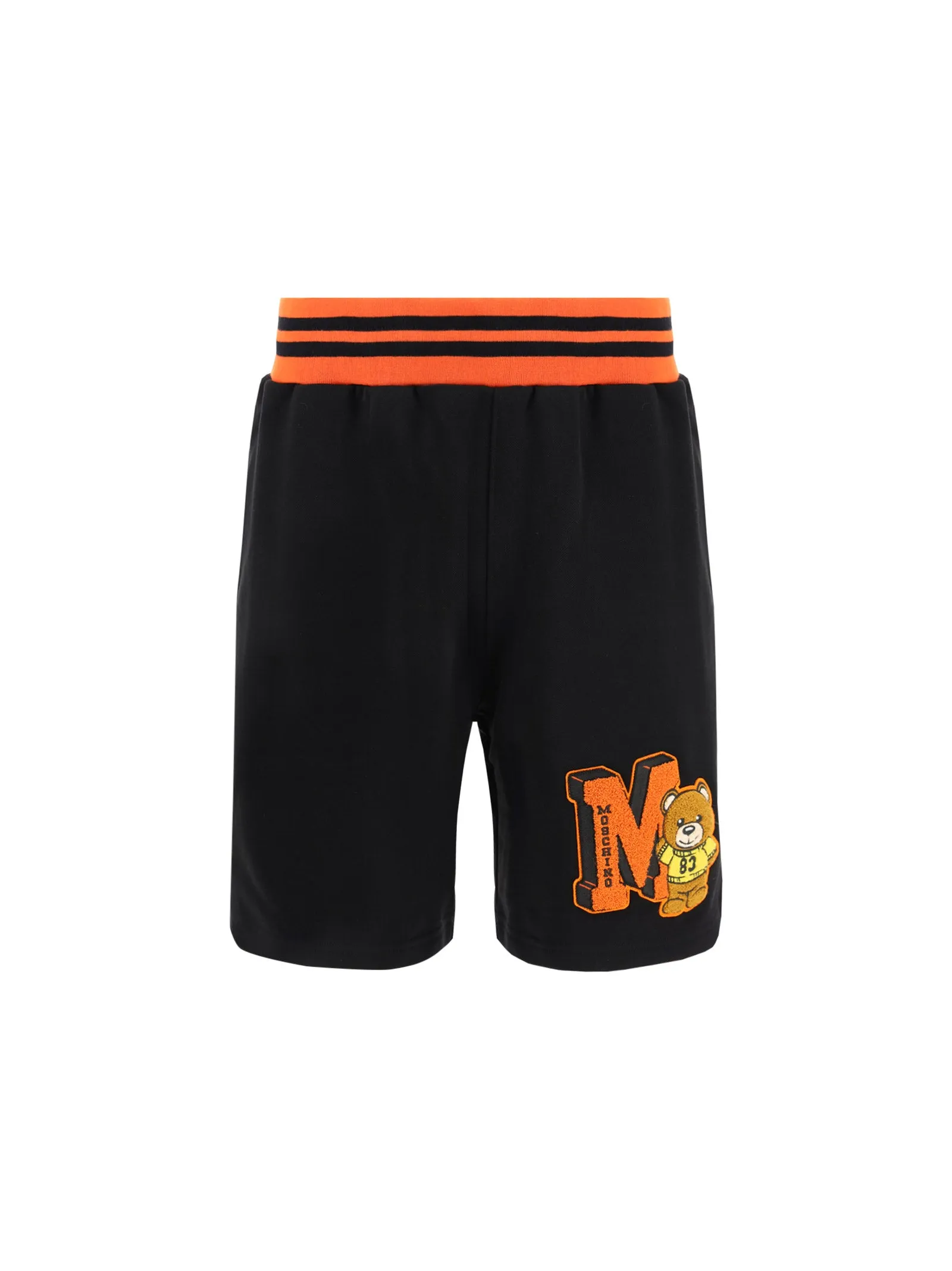 Moschino Striped Waistband Teddy Patch Shorts