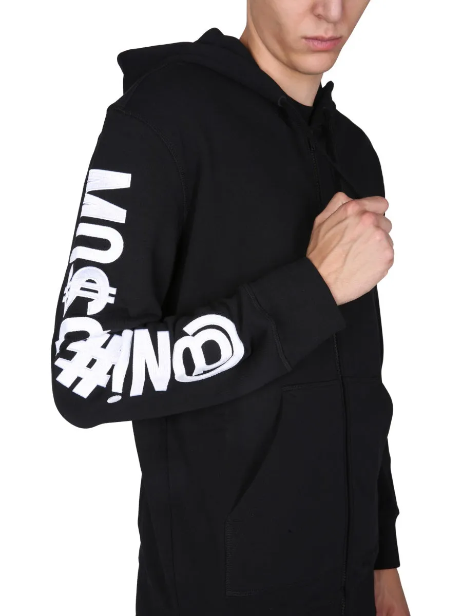 Moschino Symbol Logo Printed Hooded Jacket