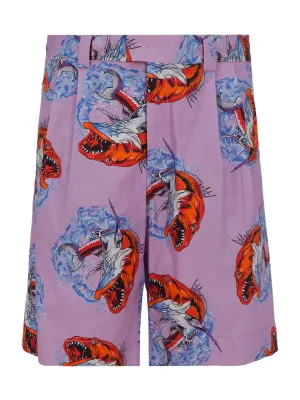 MSGM Graphic Printed Knee-Length Shorts