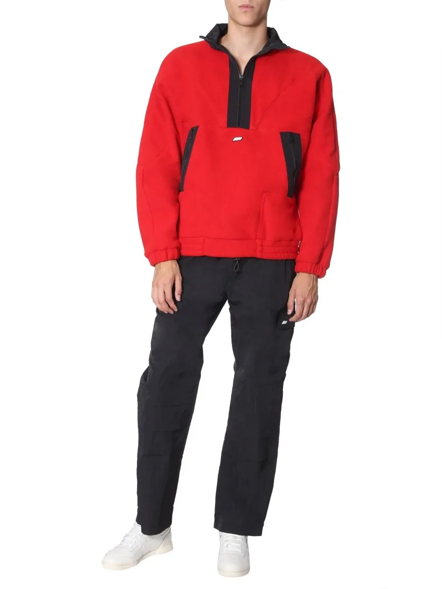 MSGM Logo Plaque Half Zip Sweater