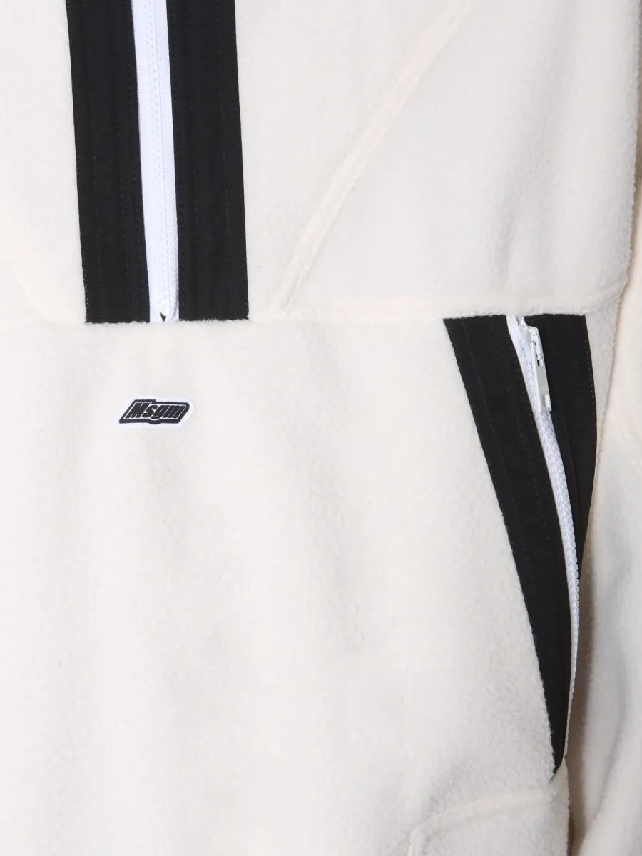 MSGM Logo Plaque Half Zip Sweater