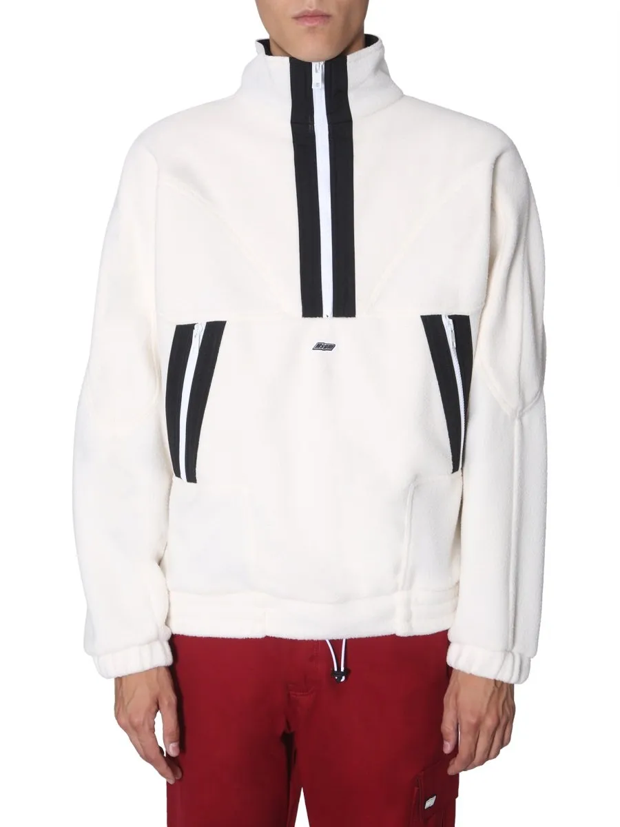 MSGM Logo Plaque Half Zip Sweater