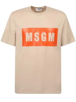 MSGM Logo Printed Crewneck T-Shirt