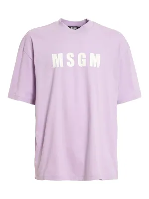 MSGM Logo Printed Crewneck T-Shirt