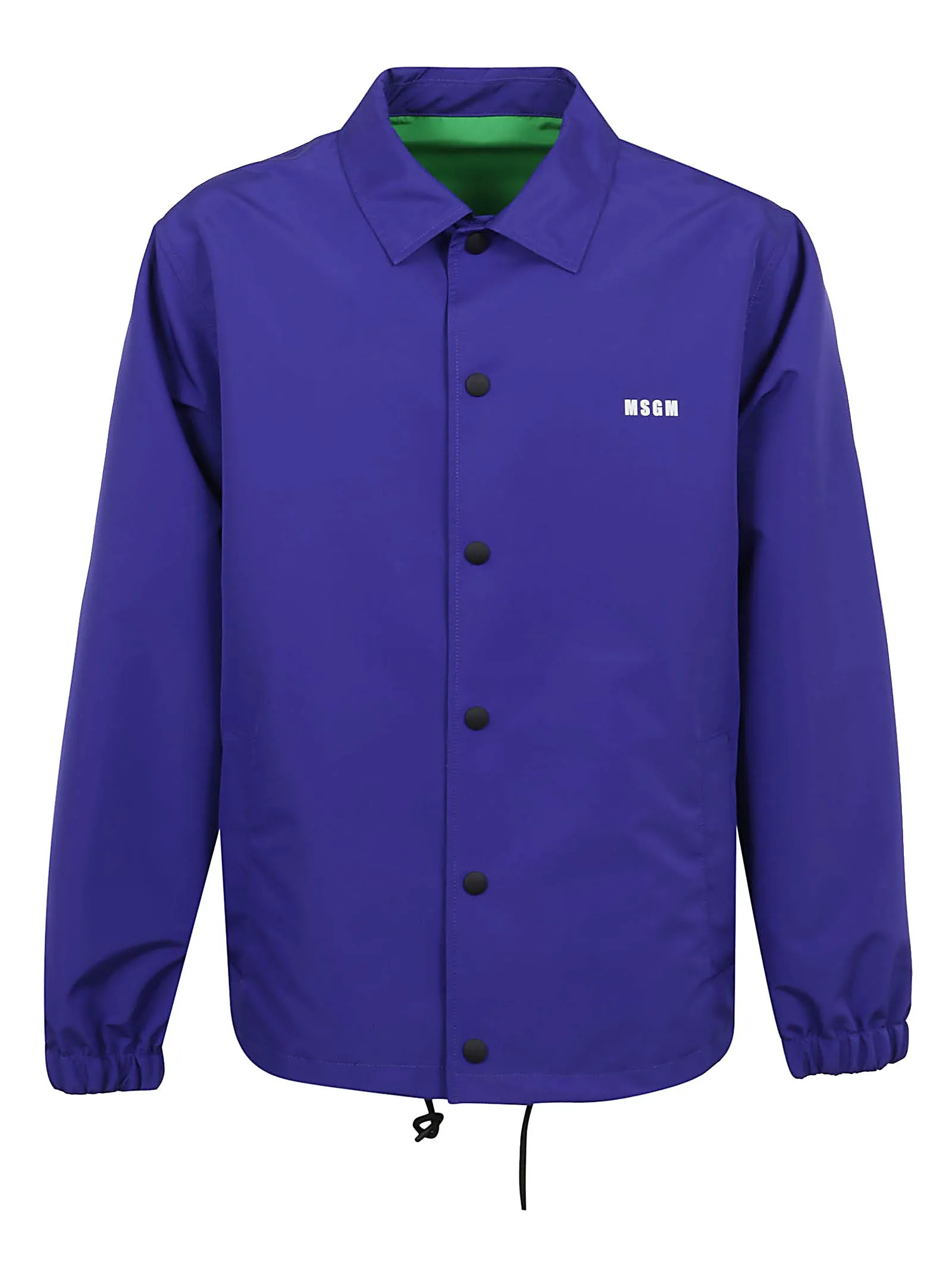 MSGM Logo Printed Drawstring Hem Shirt Jacket