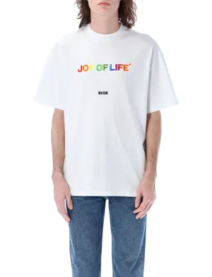 MSGM Slogan Embroidered Crewneck T-Shirt
