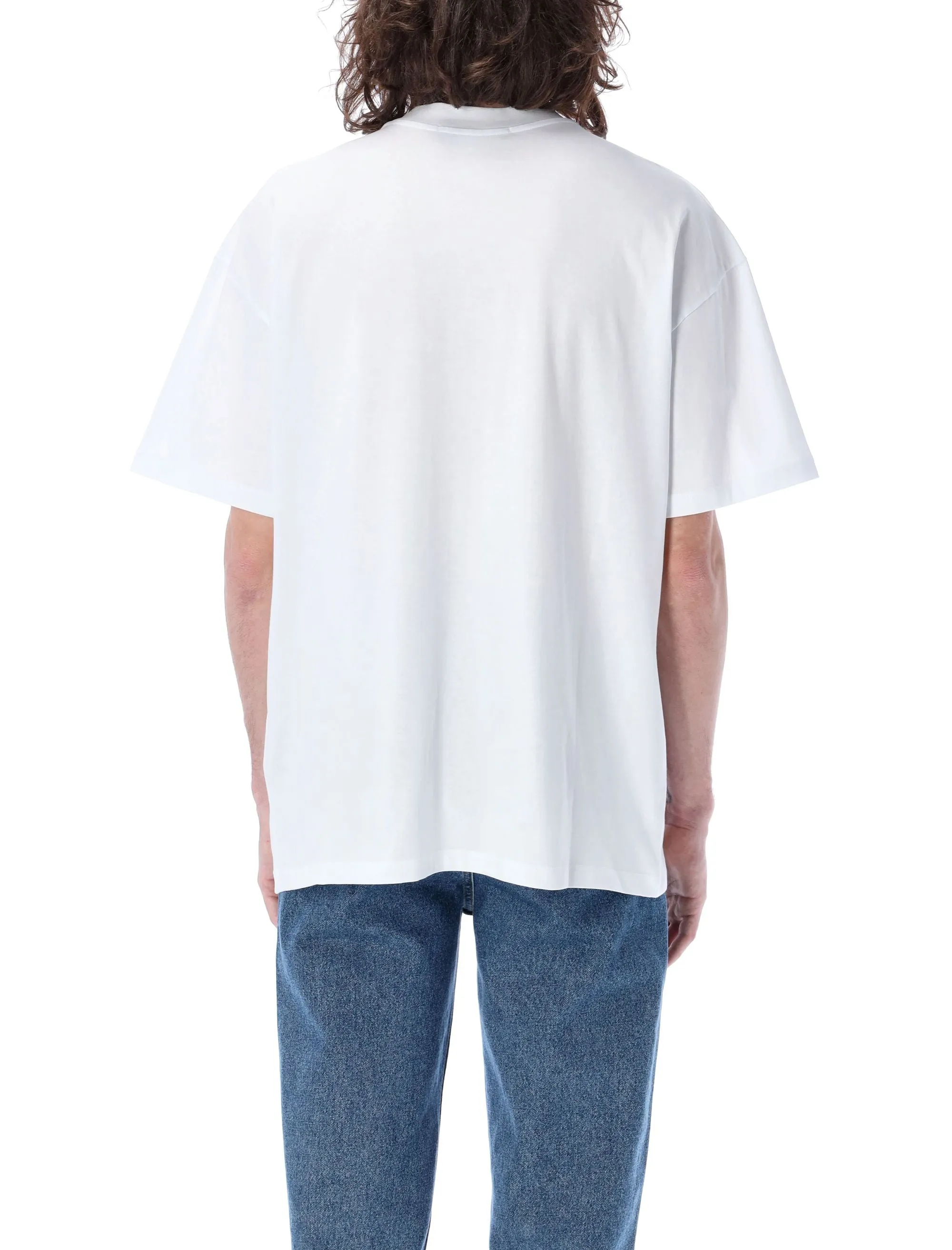MSGM Slogan Embroidered Crewneck T-Shirt