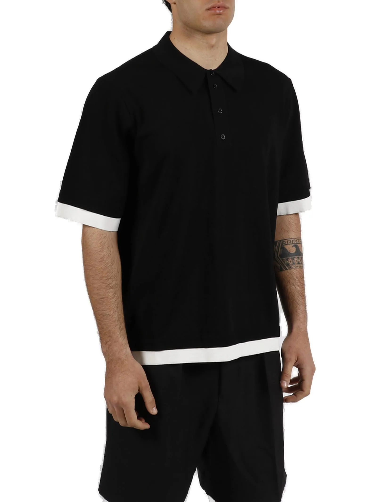 Neil Barrett Logo Embroidered Layered Polo Shirt
