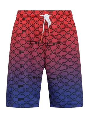Off-White All-Over Printed Drawstring Shorts