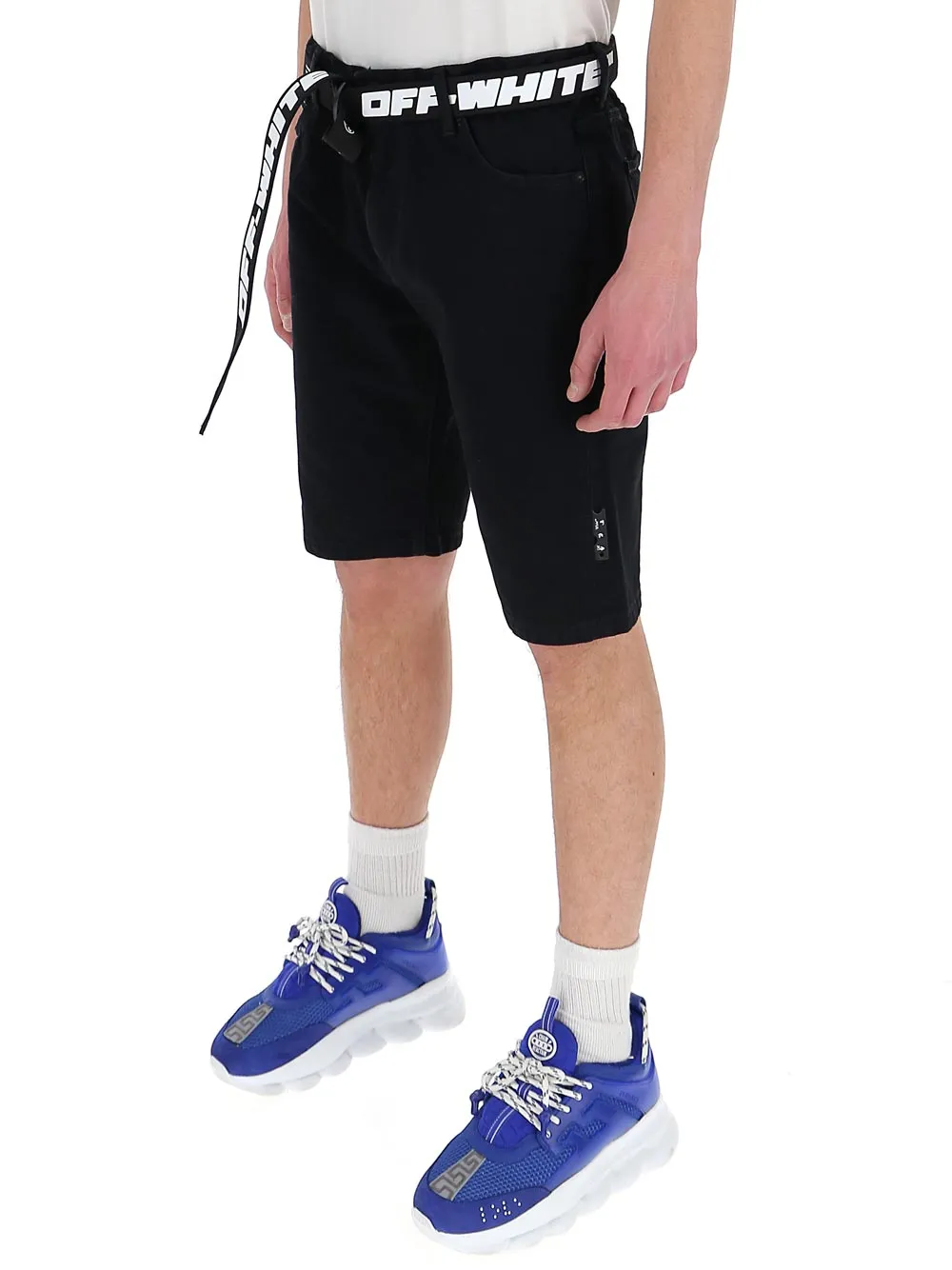 Off-White Belted Denim Shorts