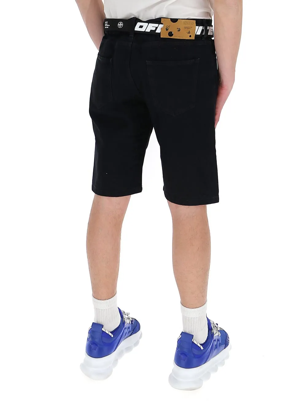Off-White Belted Denim Shorts