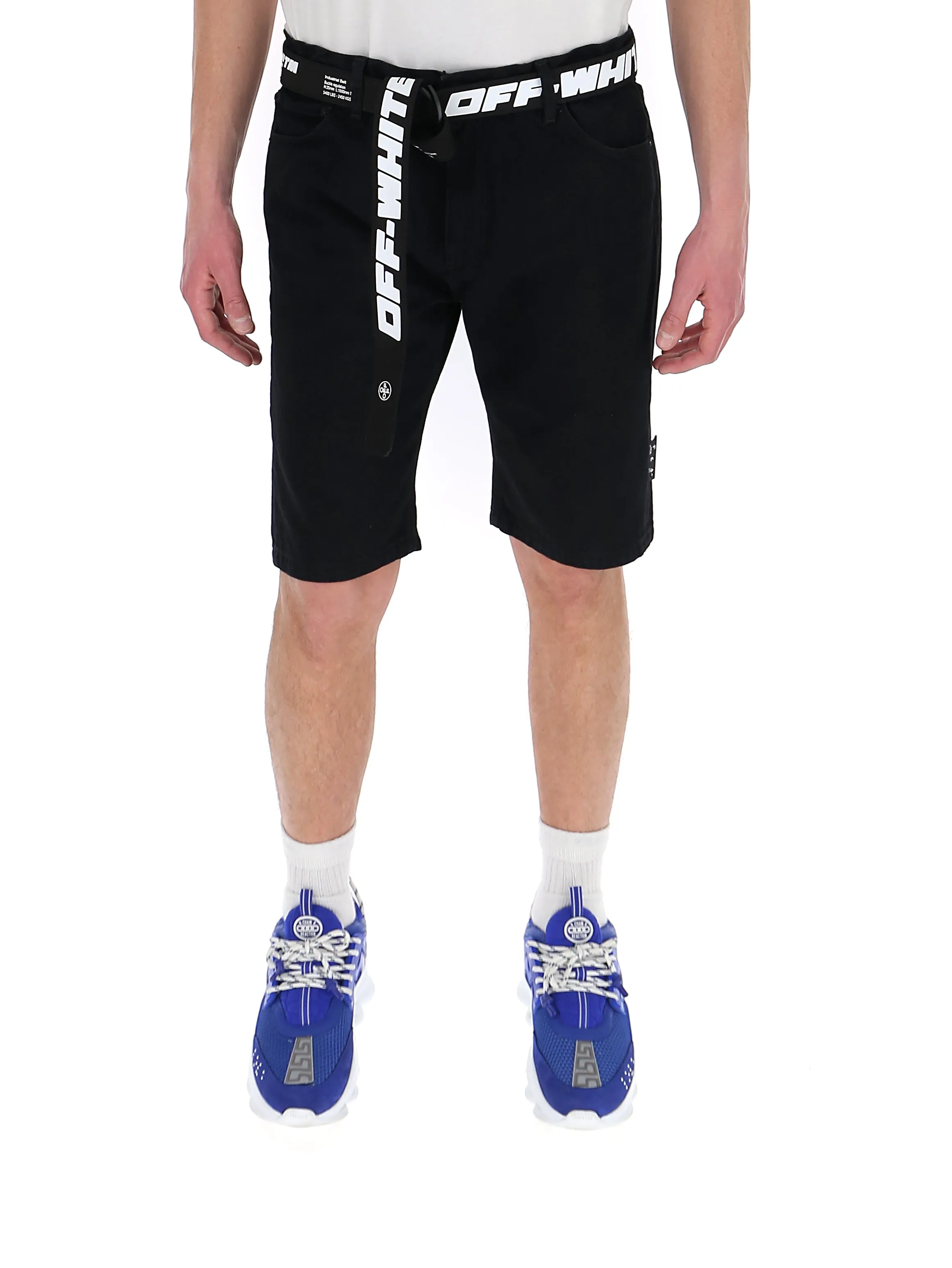 Off-White Belted Denim Shorts