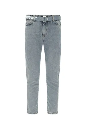 Off-White Belted Slim-Fit Jeans