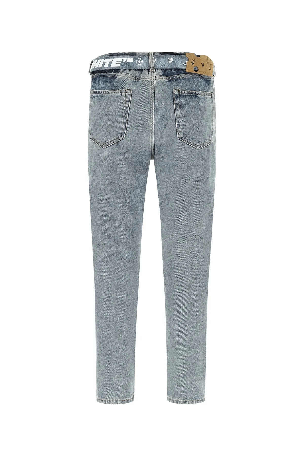Off-White Belted Slim-Fit Jeans