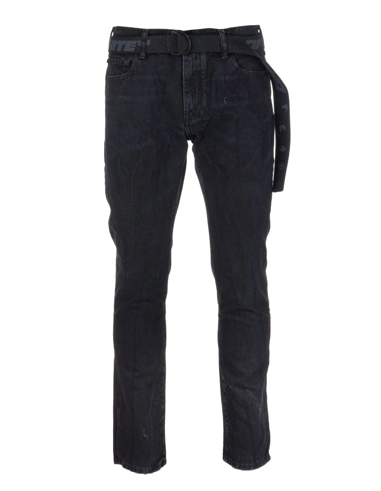 Off-White Belted Tapered Jeans