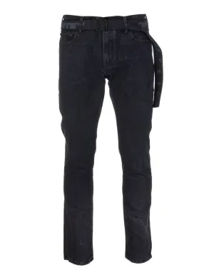 Off-White Belted Tapered Jeans