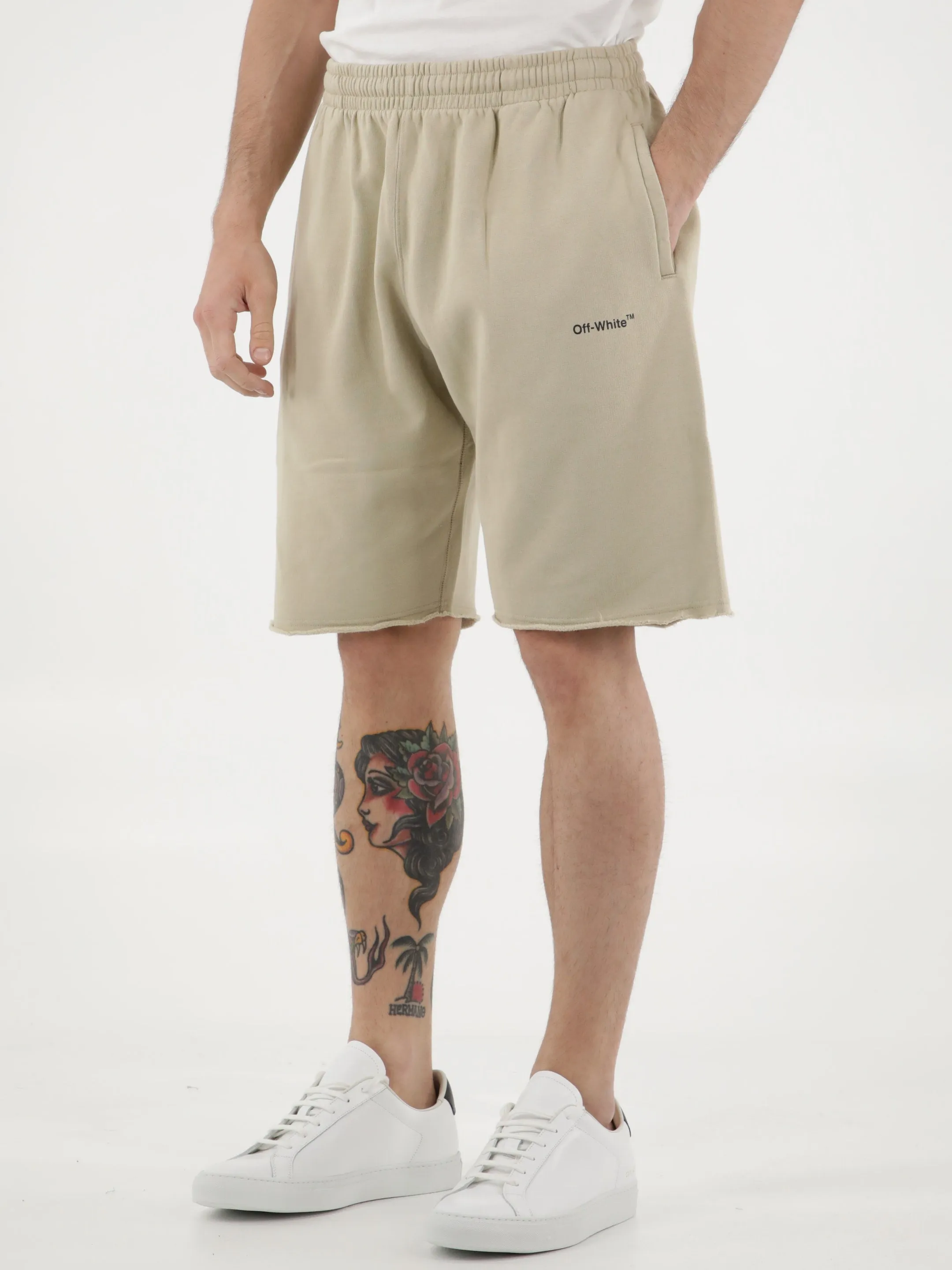 Off-White Diag Printed Elastic Waist  Shorts