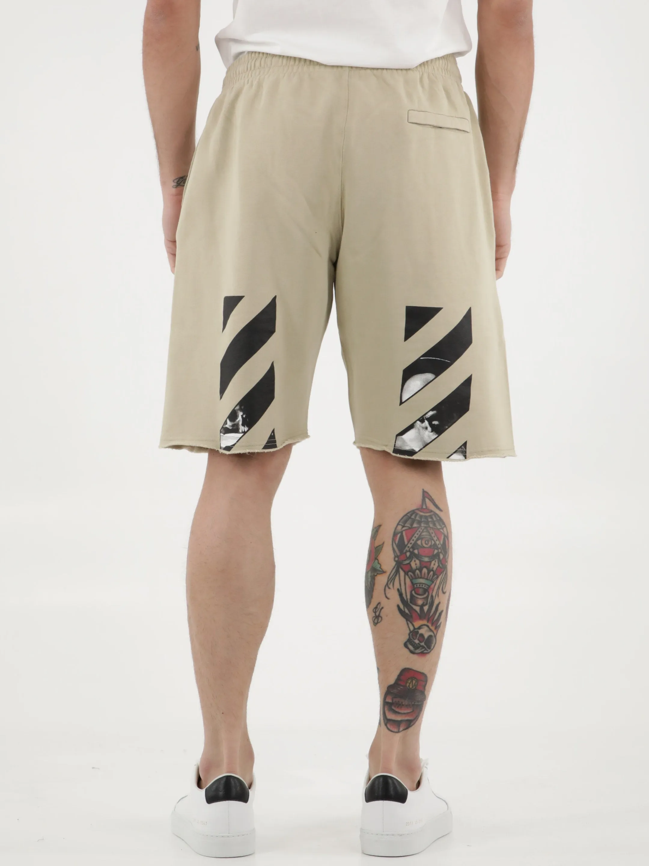 Off-White Diag Printed Elastic Waist  Shorts