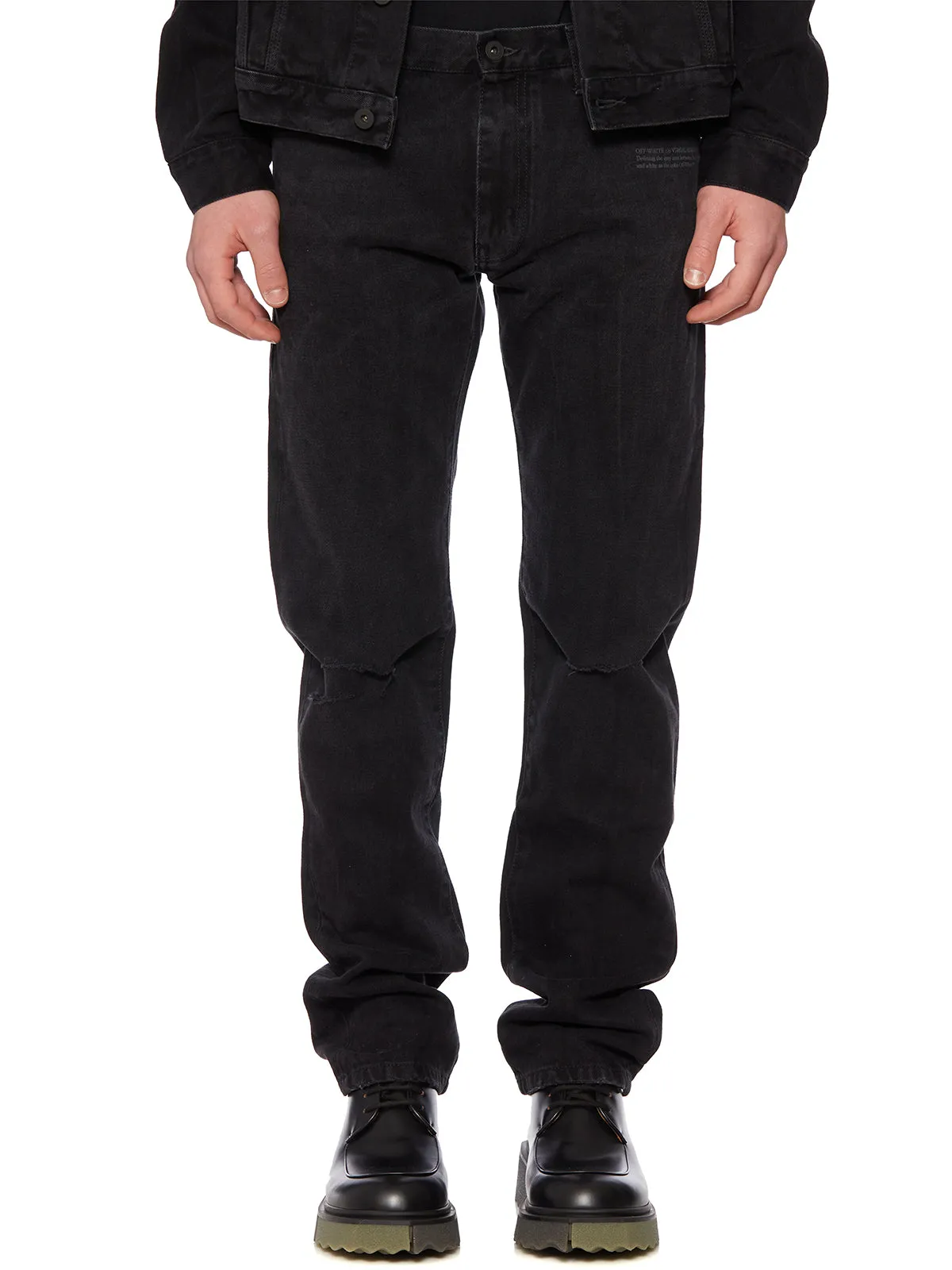 Off-White Distressed Effect Slim Fit Jeans