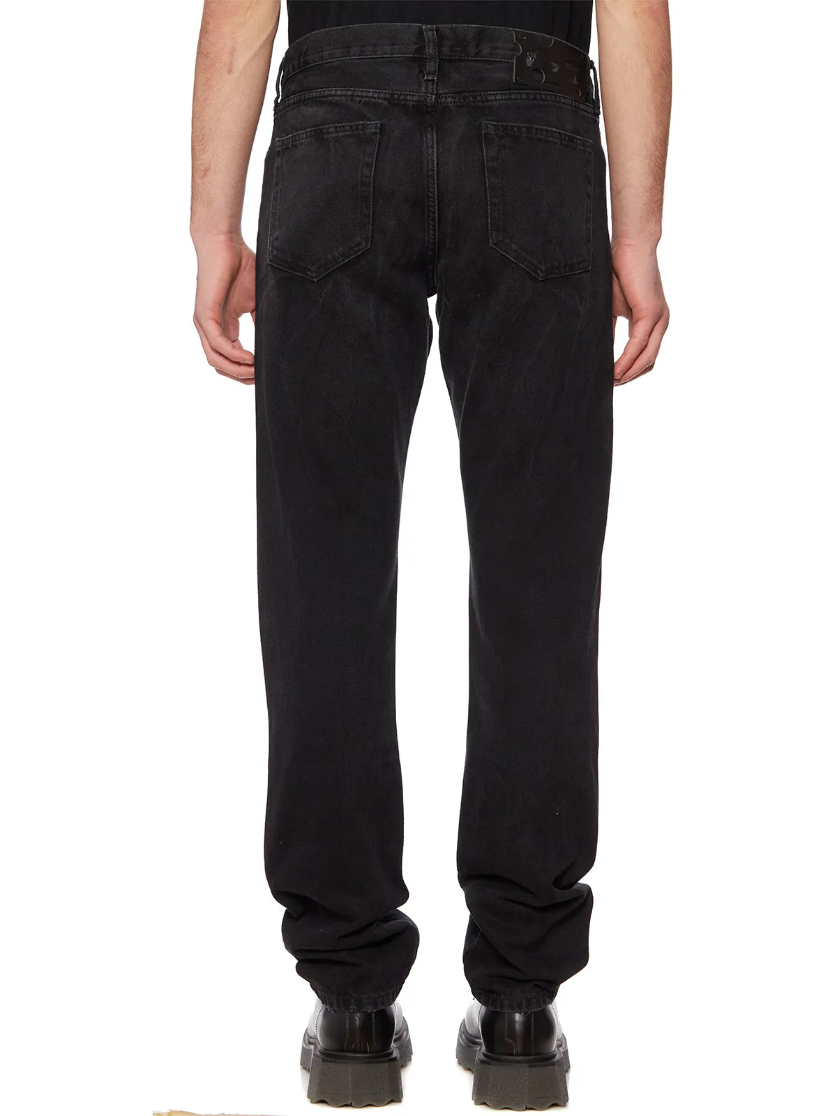 Off-White Distressed Effect Slim Fit Jeans