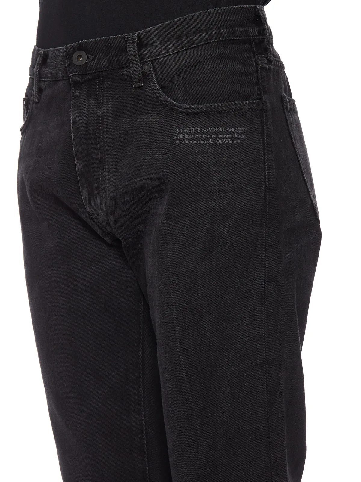 Off-White Distressed Effect Slim Fit Jeans