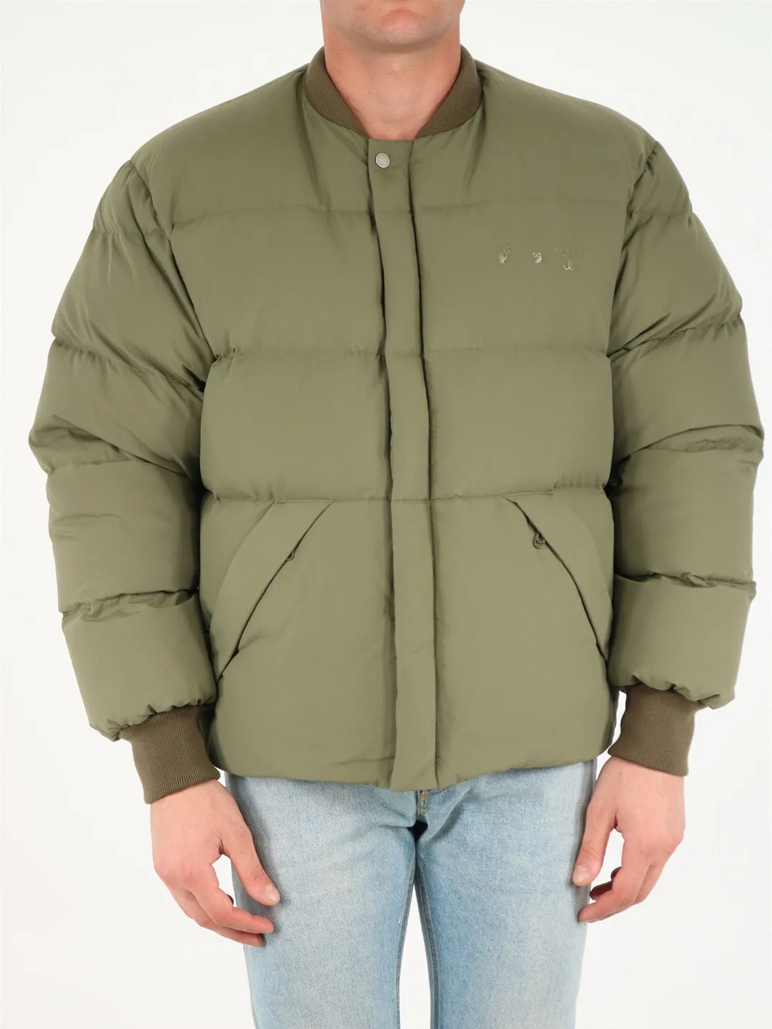 Off-White Logo Embroidered Puffer Jacket