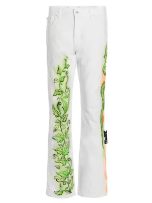 Off-White Logo Patch Straight-Leg Jeans