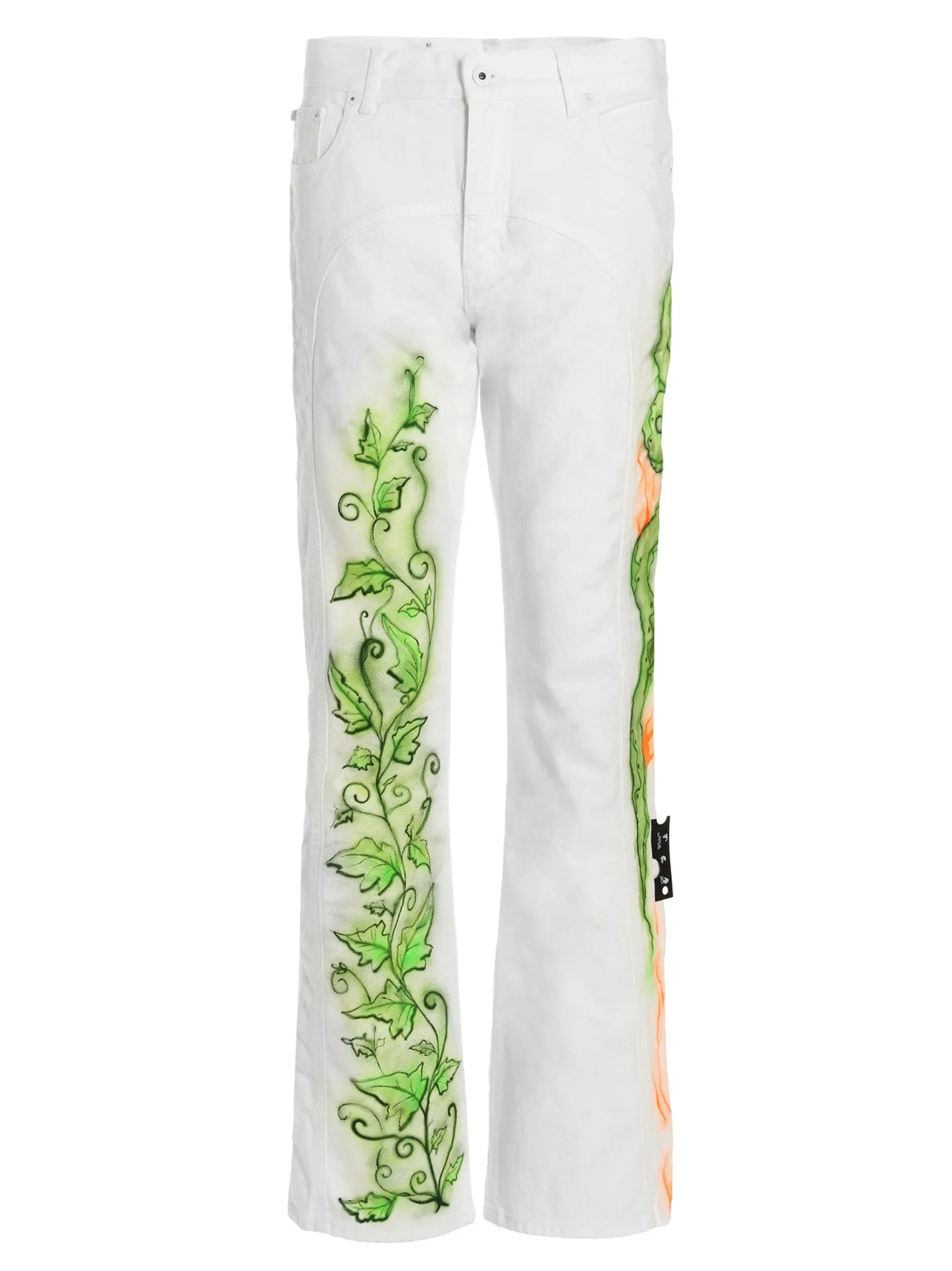Off-White Logo Patch Straight-Leg Jeans