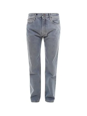 Off-White Logo Print Straight-Leg Jeans