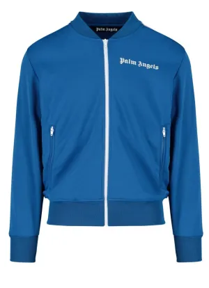 Palm Angels Logo Embroidered Zip-Up Track Jacket